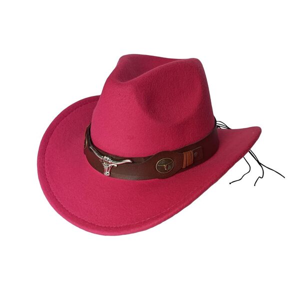 7816 Classic Western Cowboy Cap For Men Womens Wide Brim Fedora Cowgirl Hat main image 7
